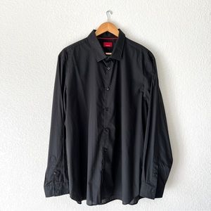 Alfani Men's Slim Fit Stretch Black Button Up Dress Shirt Size XXL